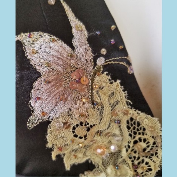 New ADRIANNA PAPELL Boutique Black Silk Dress 6 - Picture 3 of 5